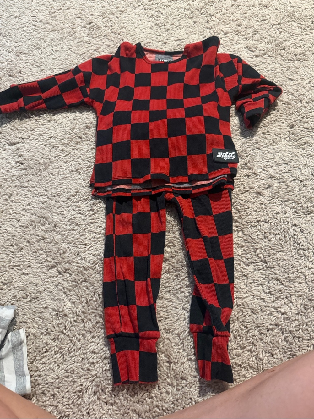 Toddler Kids Red and Black Check Set by rebel bro  18-24 month